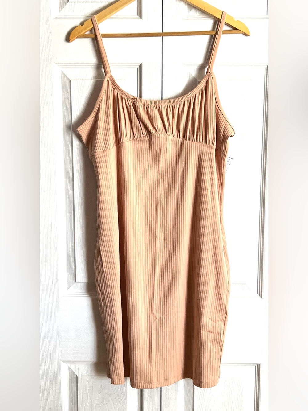 ✨ NWT Ribbed Ruched-Bust Spaghetti Strap Bodycon Mini Dress ✨